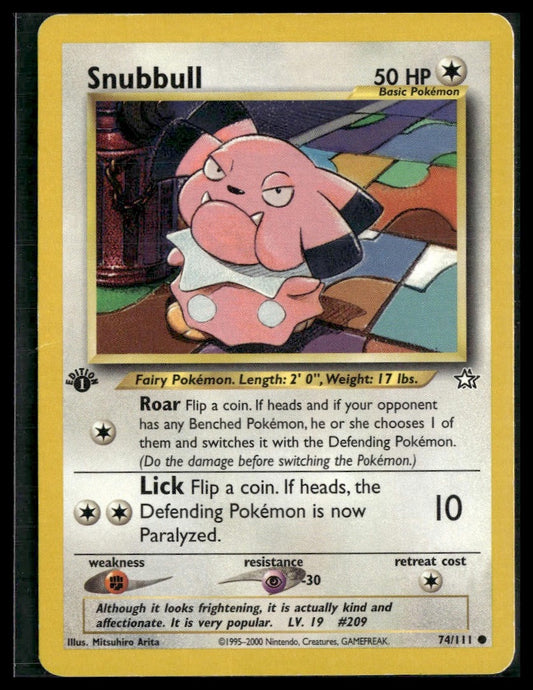 Snubbull #074/111 1st Edition Neo Genesis MP