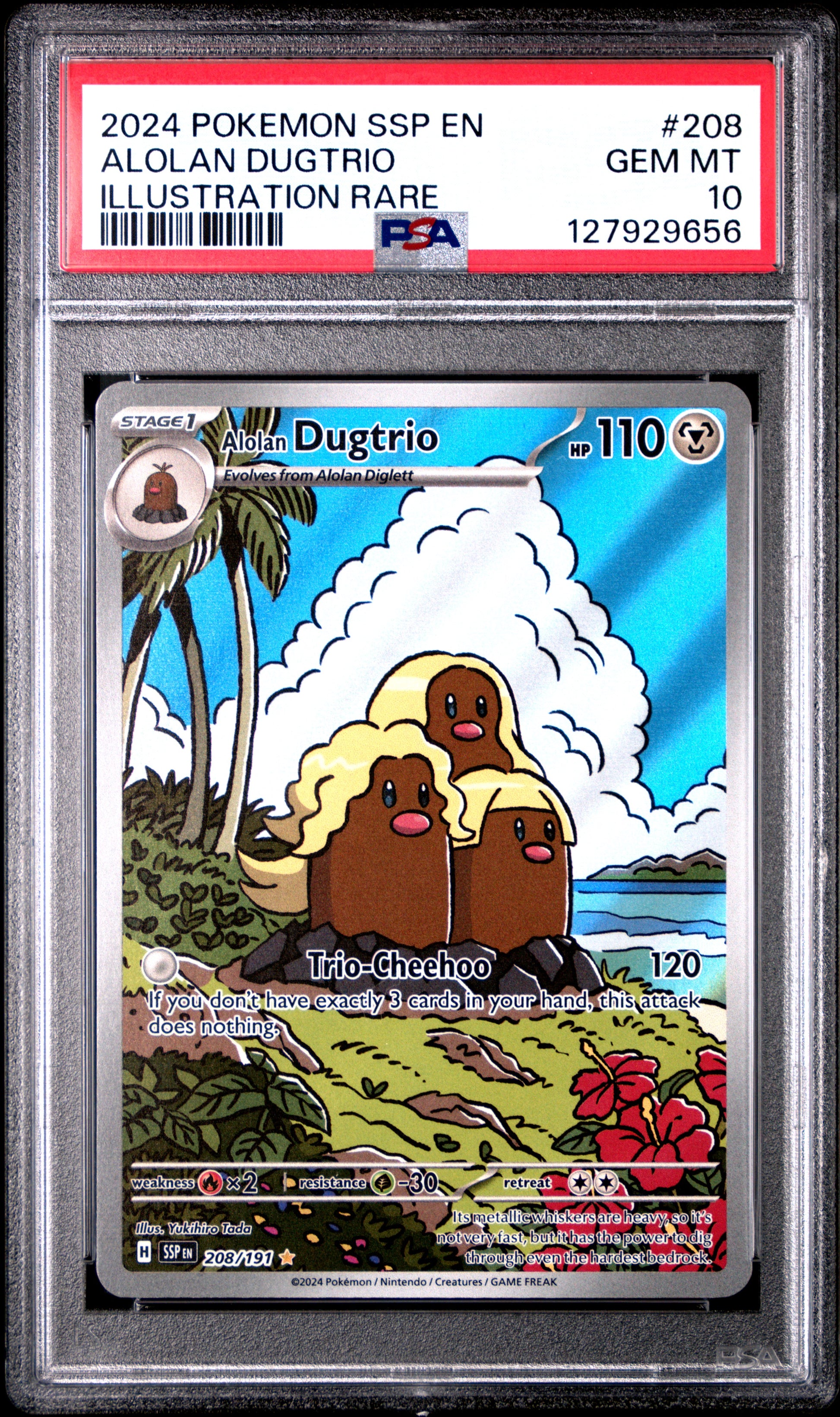 PSA 10 Alolan Dugtrio #208 Surging Sparks