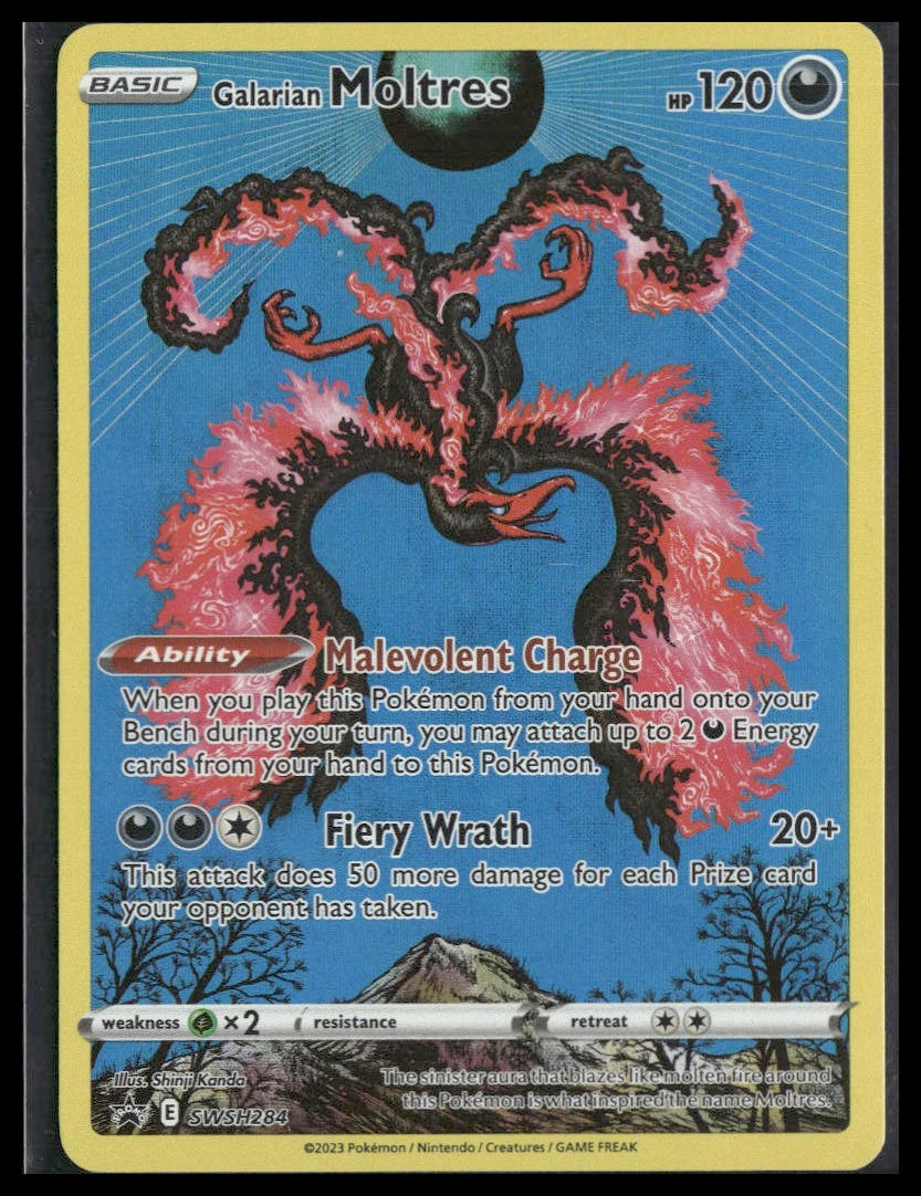 Galarian Moltres #SWSH284 Crown Zenith tin Promo NM