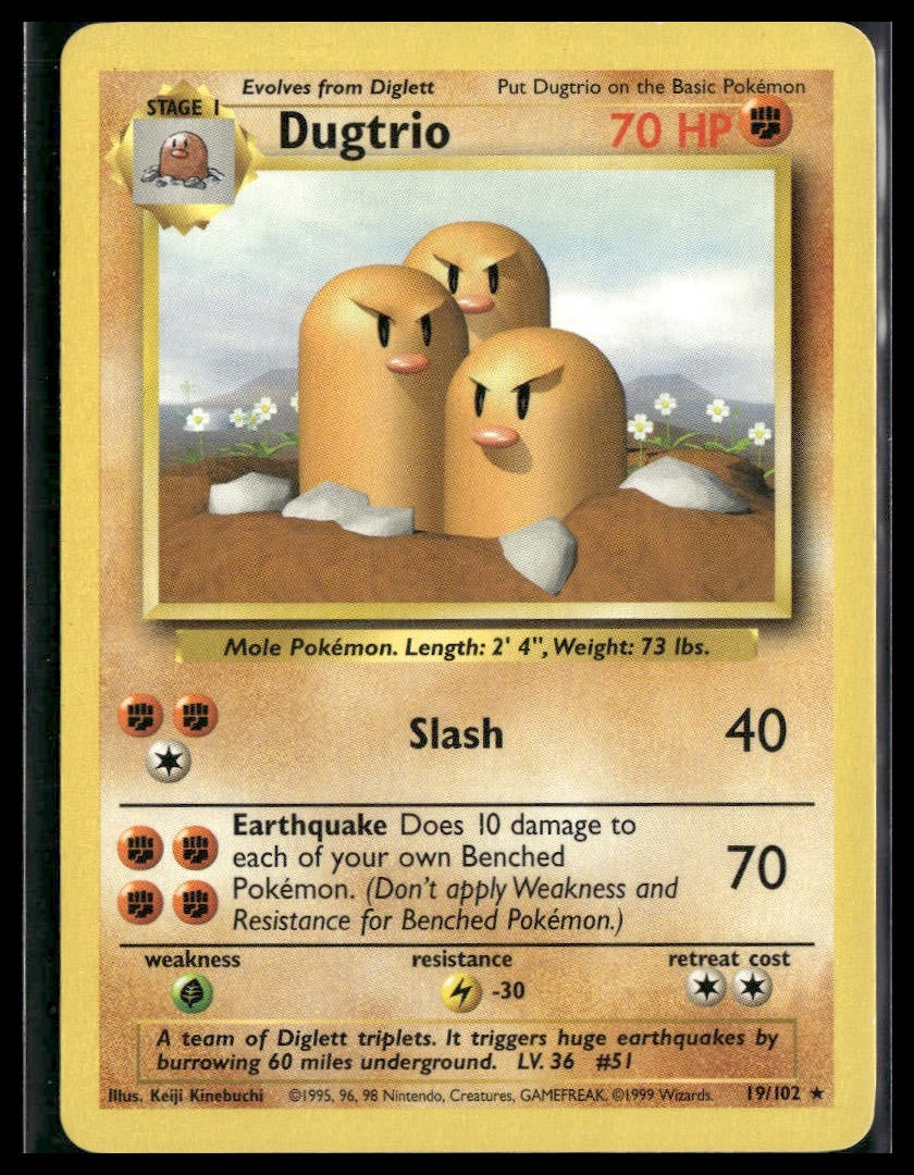Dugtrio #019/102 Base Set LP