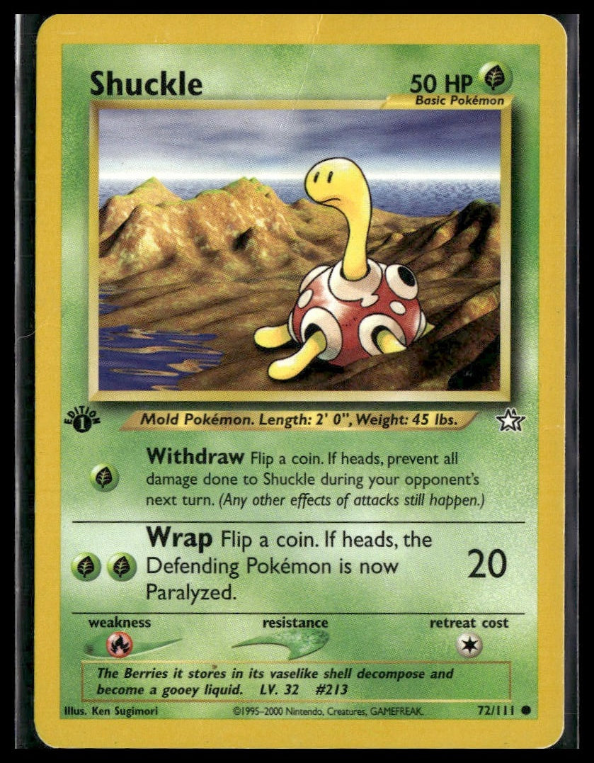 Shuckle #072/111 1st Edition Neo Genesis MP