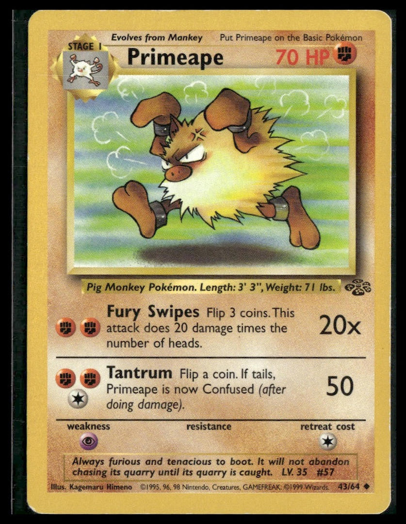 Primeape #43 Pokemon Jungle MP