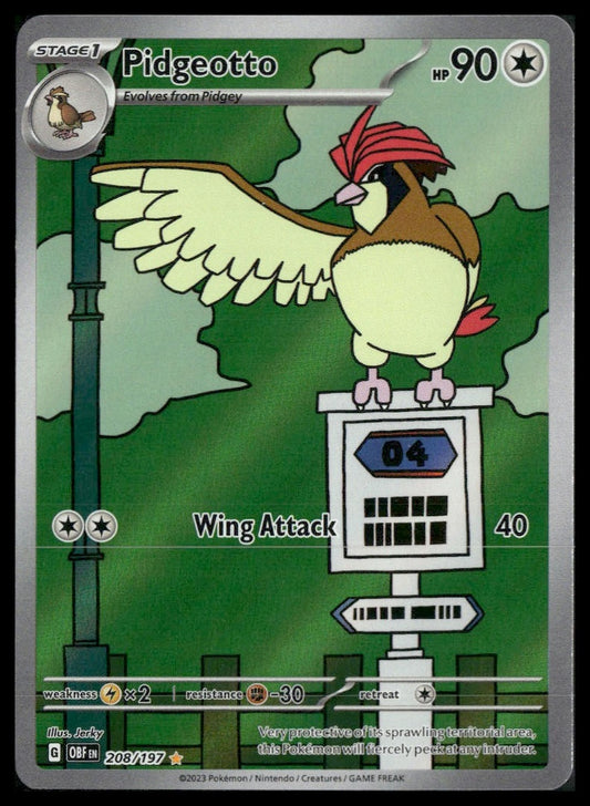 Pidgeotto #208/197 Obsidian Flames NM