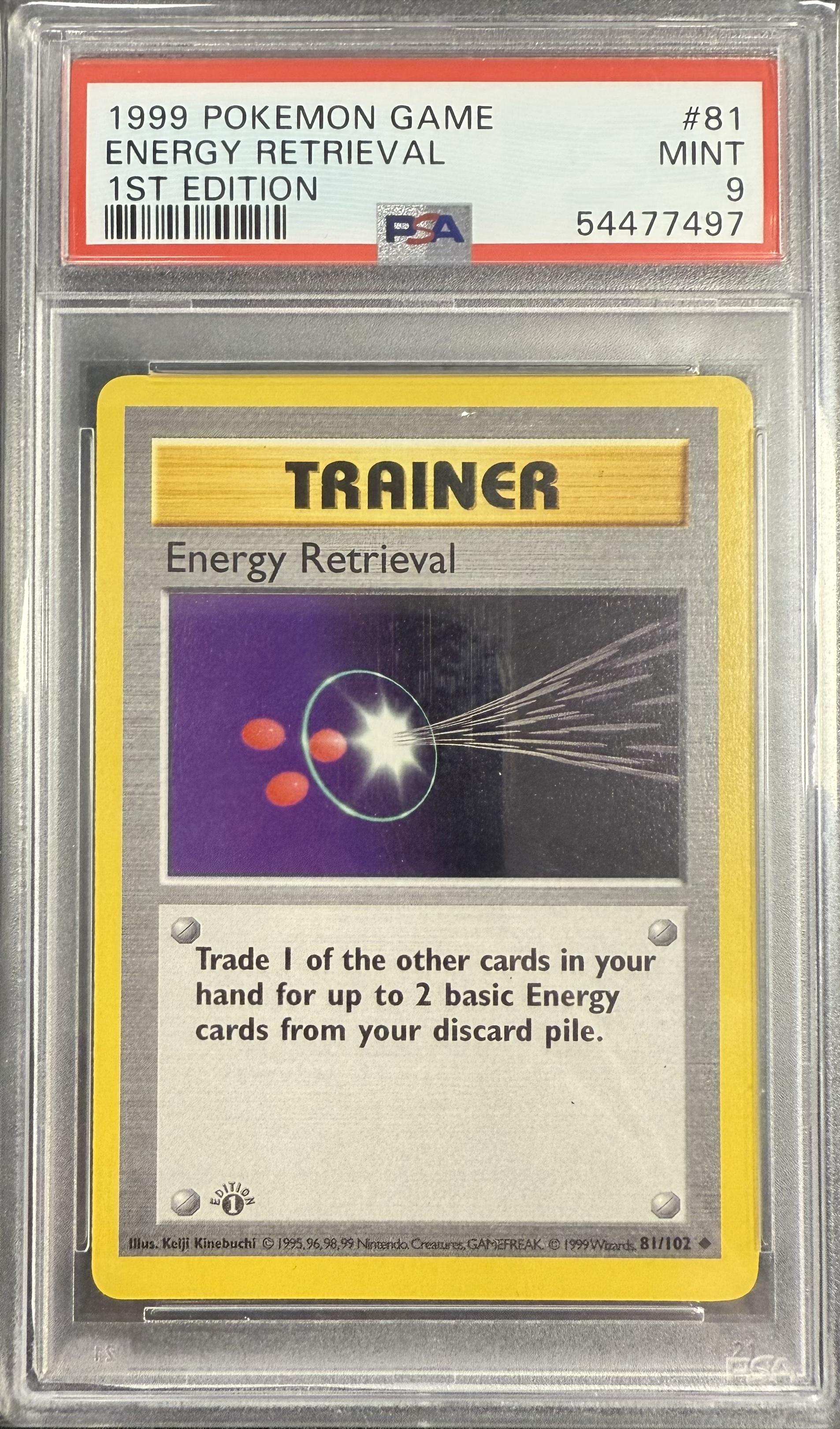 PSA 9 Energy Retrieval #81 1st Edition Base Set