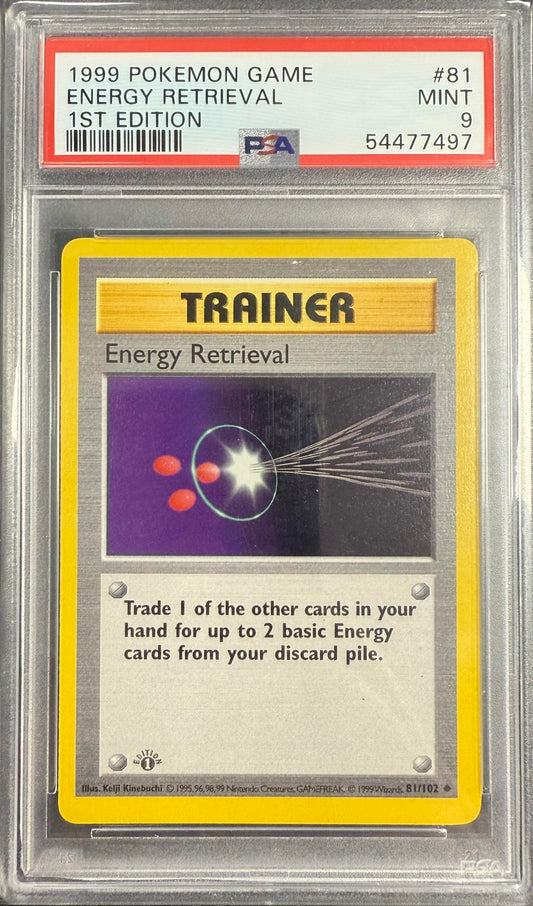 PSA 9 Energy Retrieval #81 1st Edition Base Set