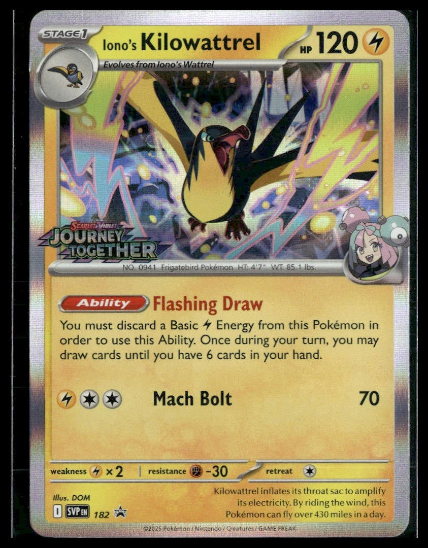 Iono's Kilowattrel #182 STAMP Journey Together Promo NM