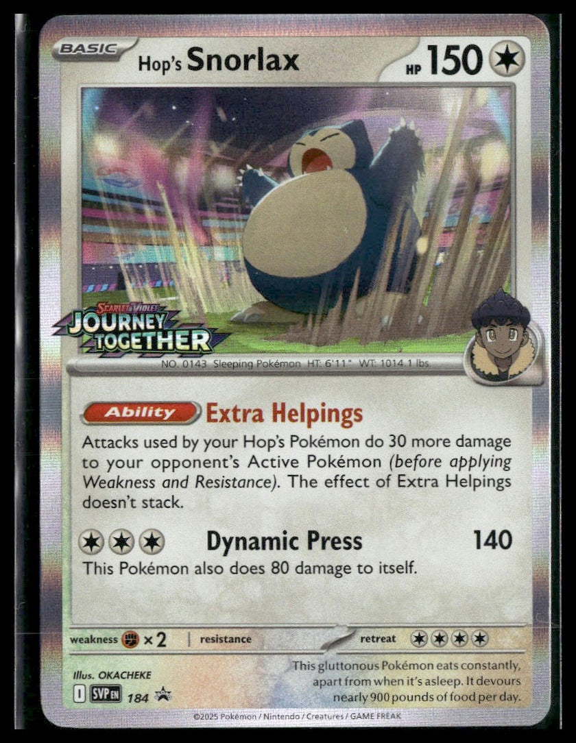 Hop's Snorlax #184 STAMP Journey Together Promo VLP
