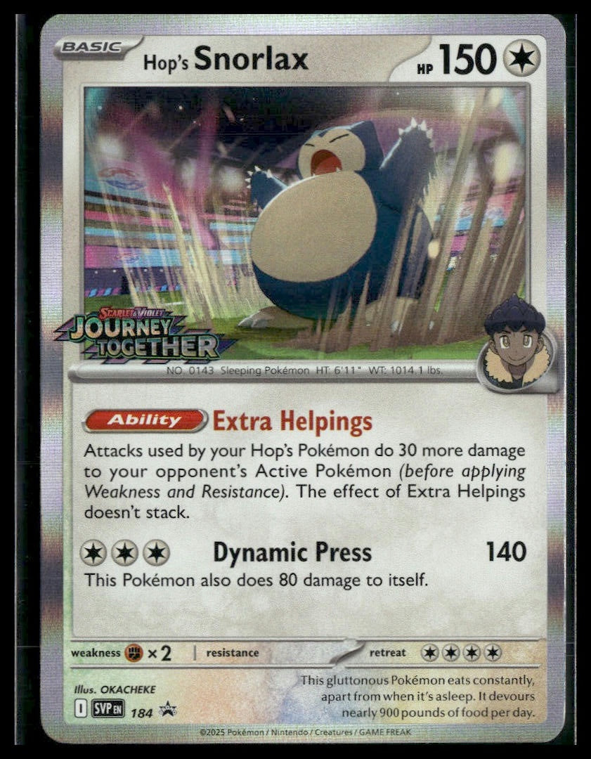 Hop's Snorlax #184 STAMP Journey Together Promo NM