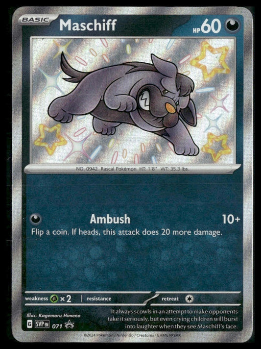 Maschiff #071 Paldean Fates Tech Sticker Promo NM