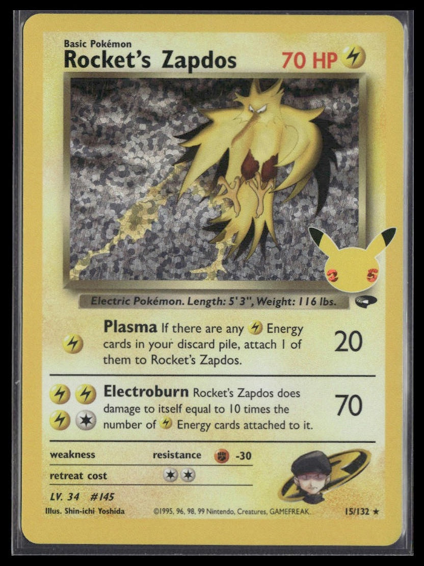 Rocket's Zapdos #15/132 Celebrations: Classic Collection NM