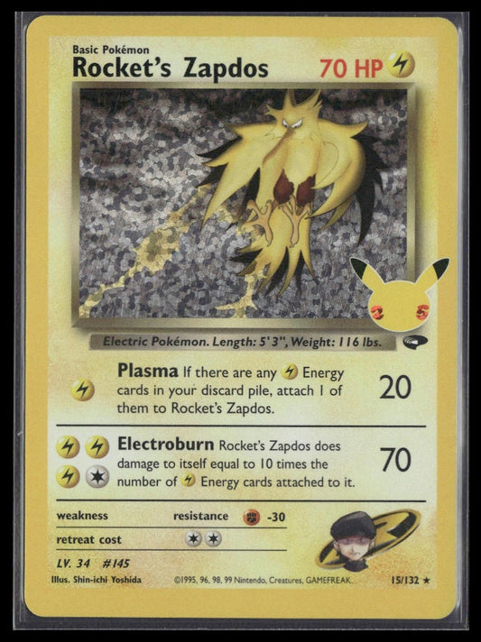 Rocket's Zapdos #15/132 Celebrations: Classic Collection NM
