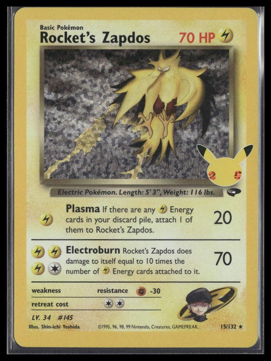 Rocket's Zapdos #15/132 Celebrations: Classic Collection NM