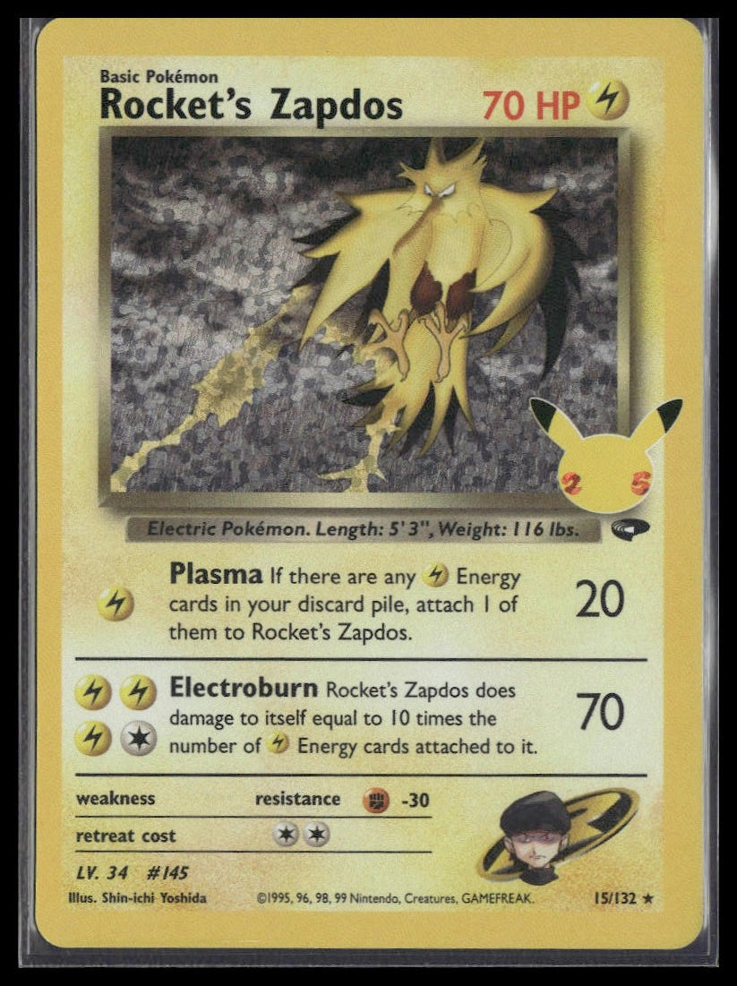 Rocket's Zapdos #15/132 Celebrations: Classic Collection NM