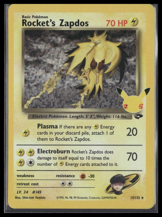 Rocket's Zapdos #15/132 Celebrations: Classic Collection NM