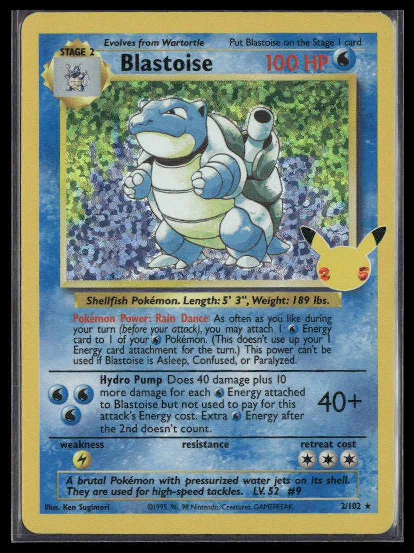 Blastoise #2/102 Celebrations: Classic Collection NM