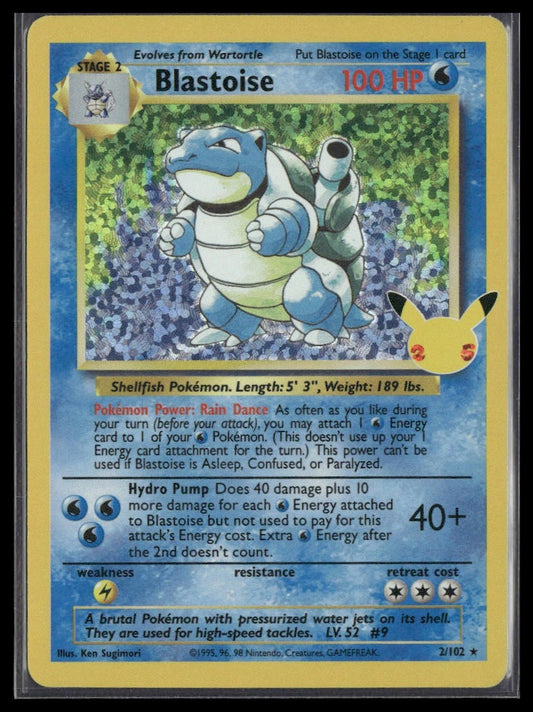 Blastoise #2/102 Celebrations: Classic Collection NM