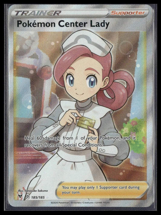 Pokemon Center Lady (Full Art) #185/185 Vivid Voltage NM