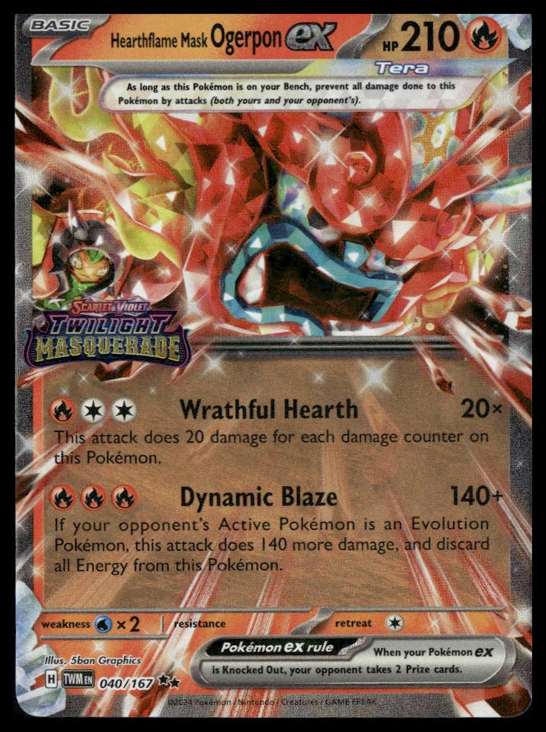 Hearthflame Mask Ogerpon ex #040/167 STAMP Twilight Masquerade Promo VLP