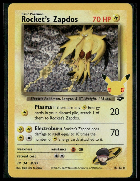 Rocket's Zapdos #15/132 Celebrations: Classic Collection LP