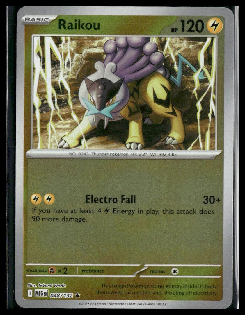 Raikou #048/132 Reverse Holo Mega Evolution NM