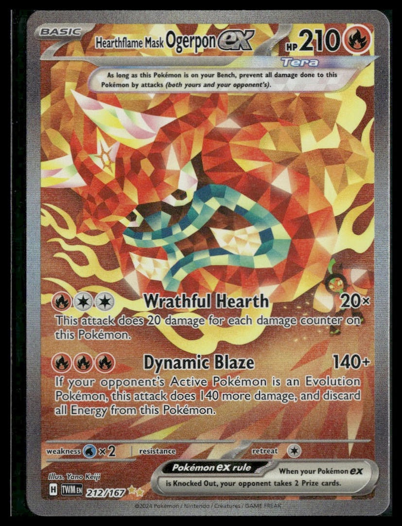 Hearthflame Mask Ogerpon ex #212/167 Twilight Masquerade NM