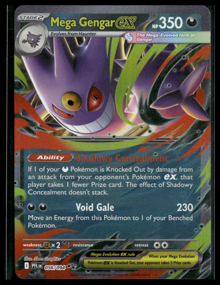 Mega Gengar ex #056/094 Phantasmal Flames NM