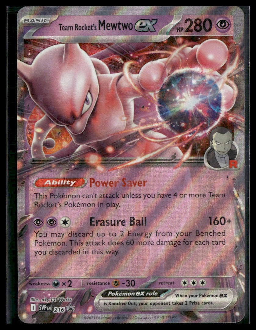 Team Rocket's Mewtwo ex #216 Destined Rivals Promo NM