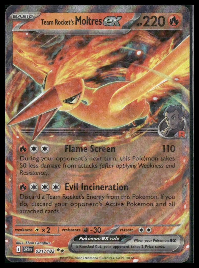 Team Rocket's Moltres ex #031/182 Destined Rivals VLP