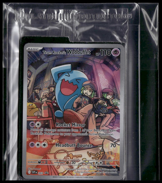 Team Rocket's Wobbuffet #203 SEALED Destined Rivals ETB Promo NM