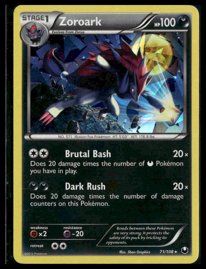 Zoroark #71/108 Cracked Ice Holo Dark Explorers LP