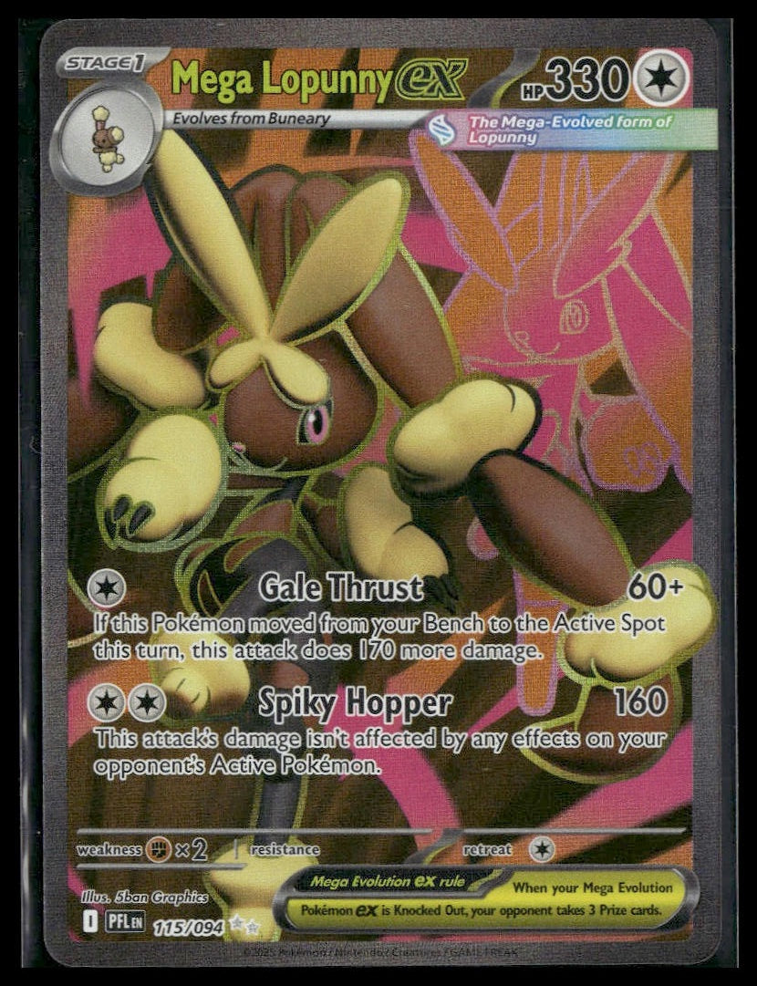 Mega Lopunny ex #114/80 Phantasmal Flames NM