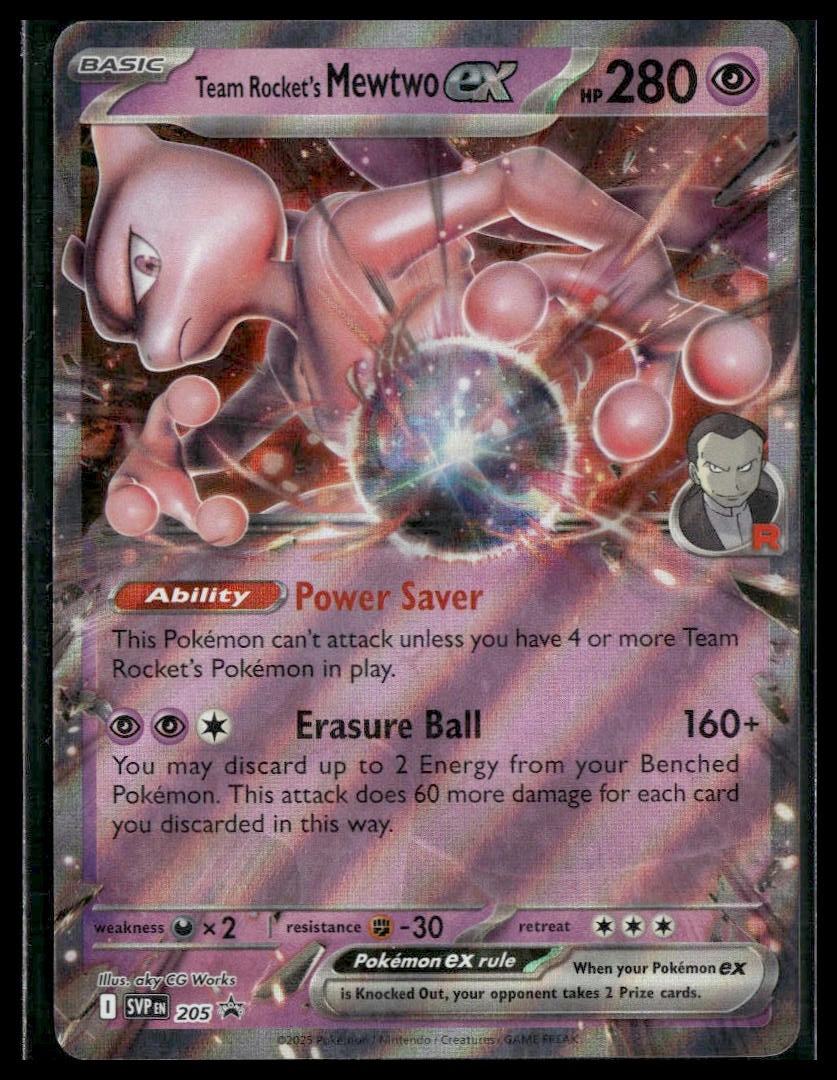 Team Rocket's Mewtwo ex #205 Destined Rivals Promo NM