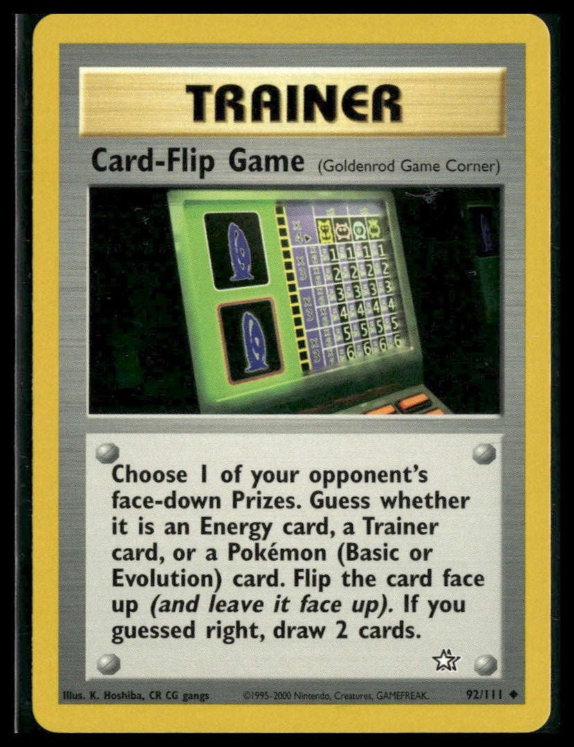 Card-Flip Game (Goldenrod Game Corner) #092/111 Neo Genesis LP