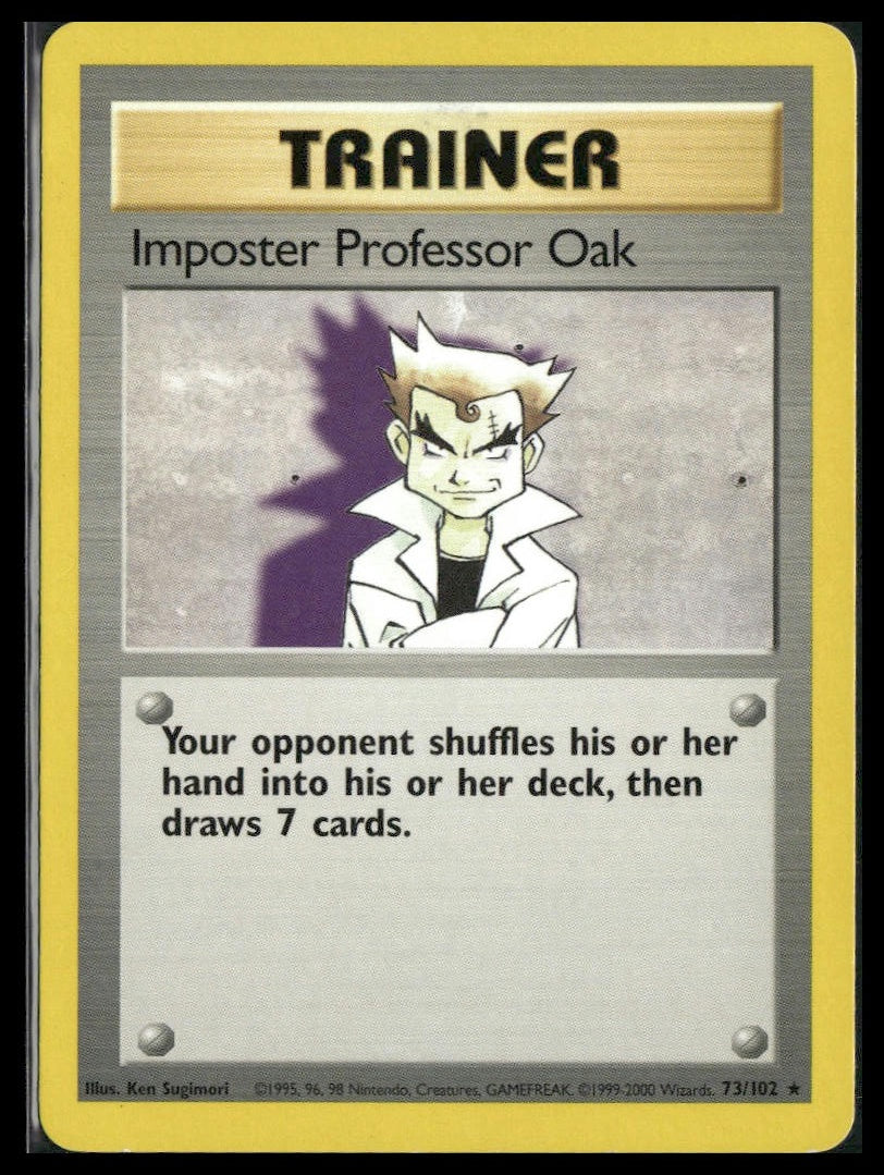 Imposter Professor Oak #073/102 4th Print (1999-2000) Base Set LP