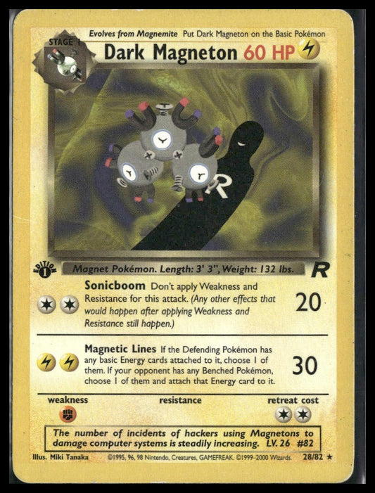 Dark Magneton #28/82 1st Edition Team Rocket MP
