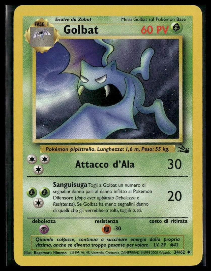 Golbat #34/62 ITALIAN Fossil LP