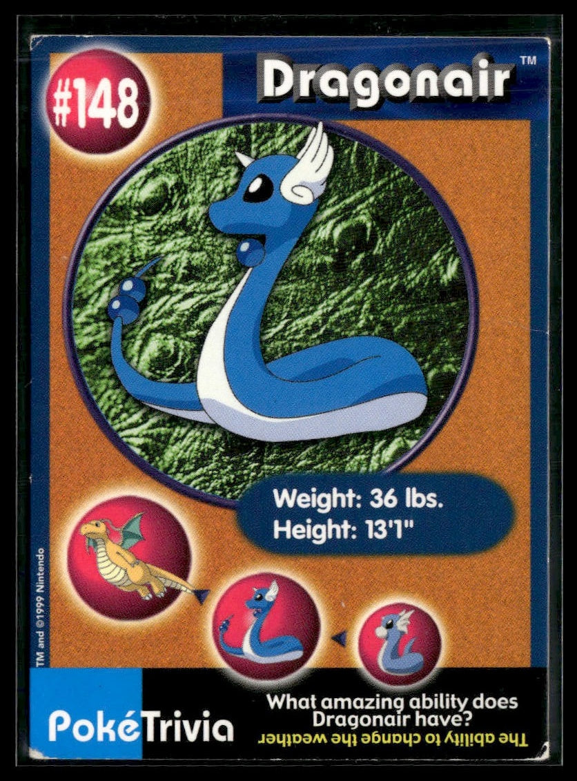 Dragonair #148 PokéTrivia Burger King Promo MP