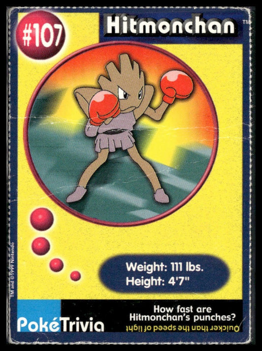 Hitmonchan #107 PokéTrivia Burger King Promo HP