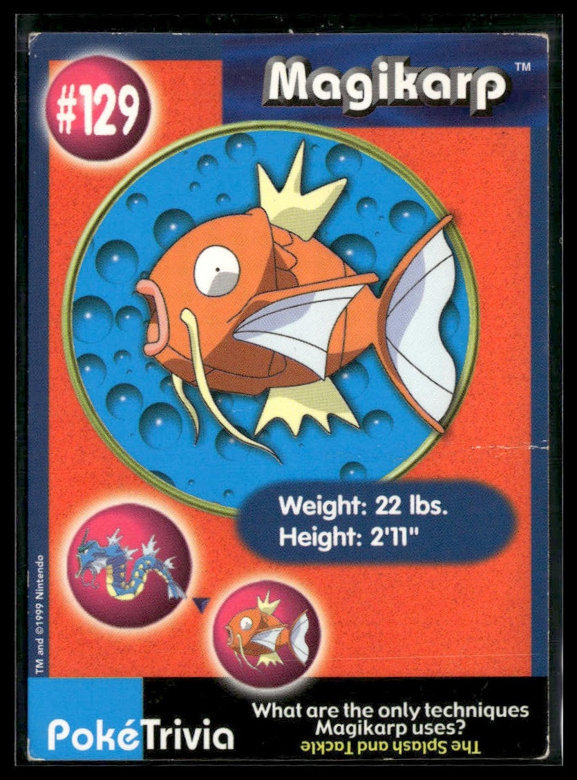 Magikarp #129 PokéTrivia Burger King Promo HP