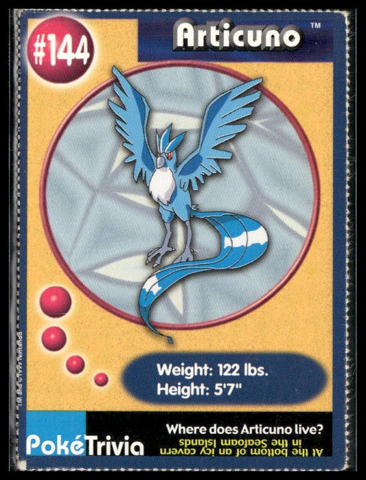 Articuno #144 PokéTrivia Burger King Promo MP