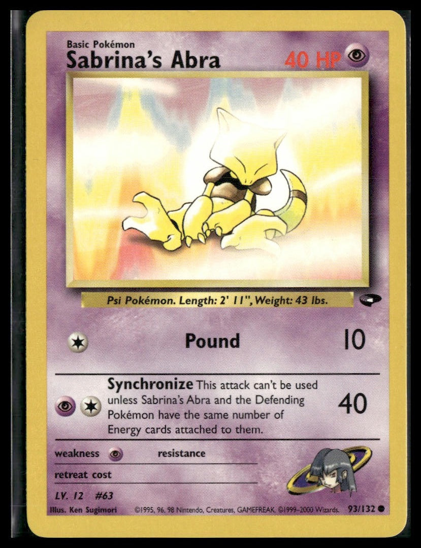 Sabrina's Abra #093/132 Gym Challenge LP