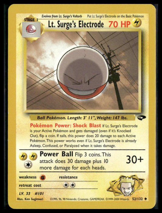 Lt. Surge's Electrode #052/132 Gym Challenge LP