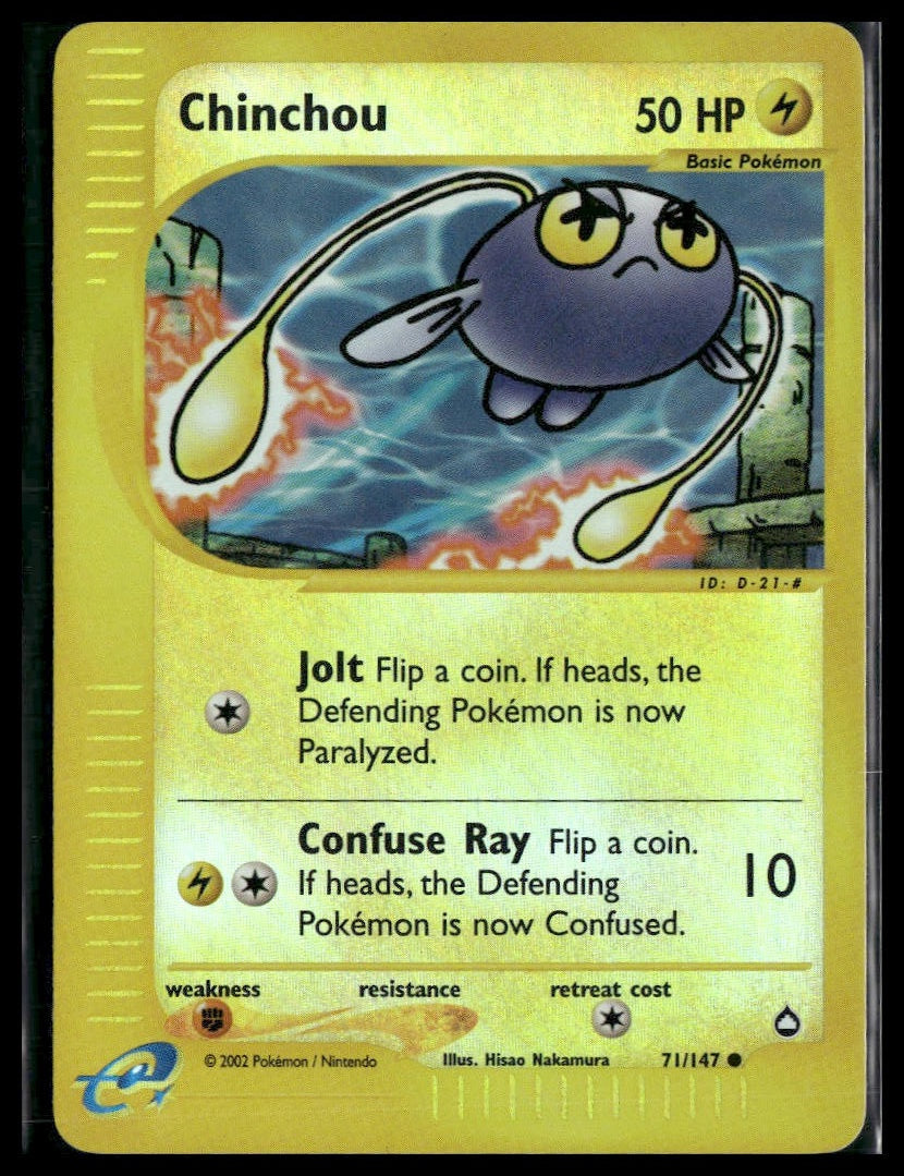 Chinchou #071/147 Reverse Holo Aquapolis LP