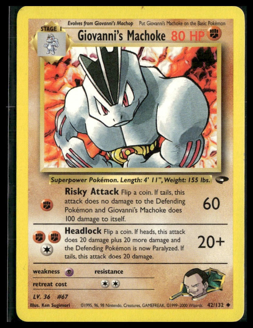 Giovanni's Machoke #042/132 Gym Challenge LP
