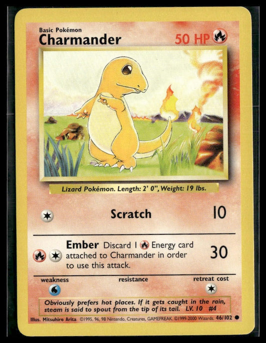 Charmander #046/102 4th Print (1999-2000) Base Set LP