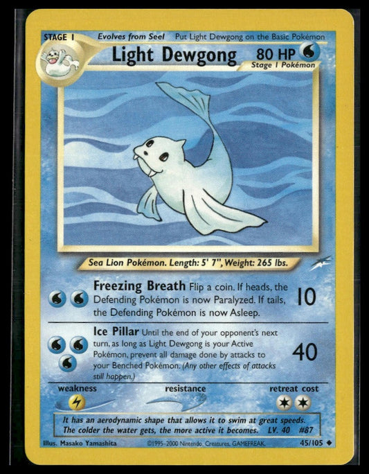 Light Dewgong #045/105 Neo Destiny LP