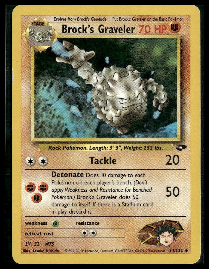 Brock's Graveler #034/132 Gym Challenge LP