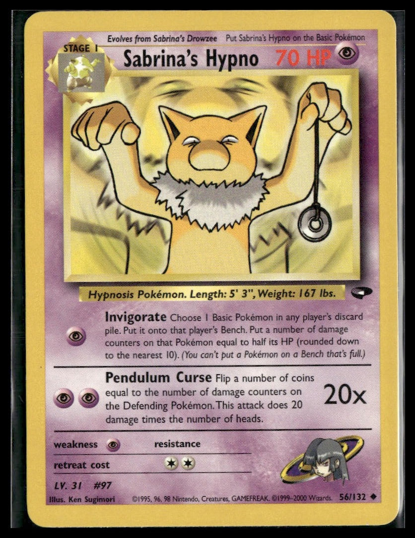 Sabrina's Hypno #056/132 Gym Challenge LP