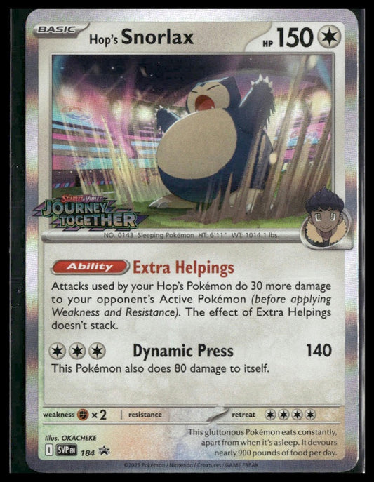 Hop's Snorlax #184 Journey Together Promo VLP