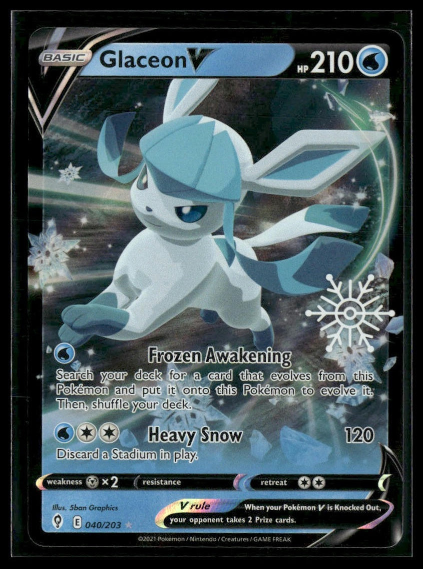 Glaceon V #040/203 Snowflake STAMP Holiday Calendar VLP
